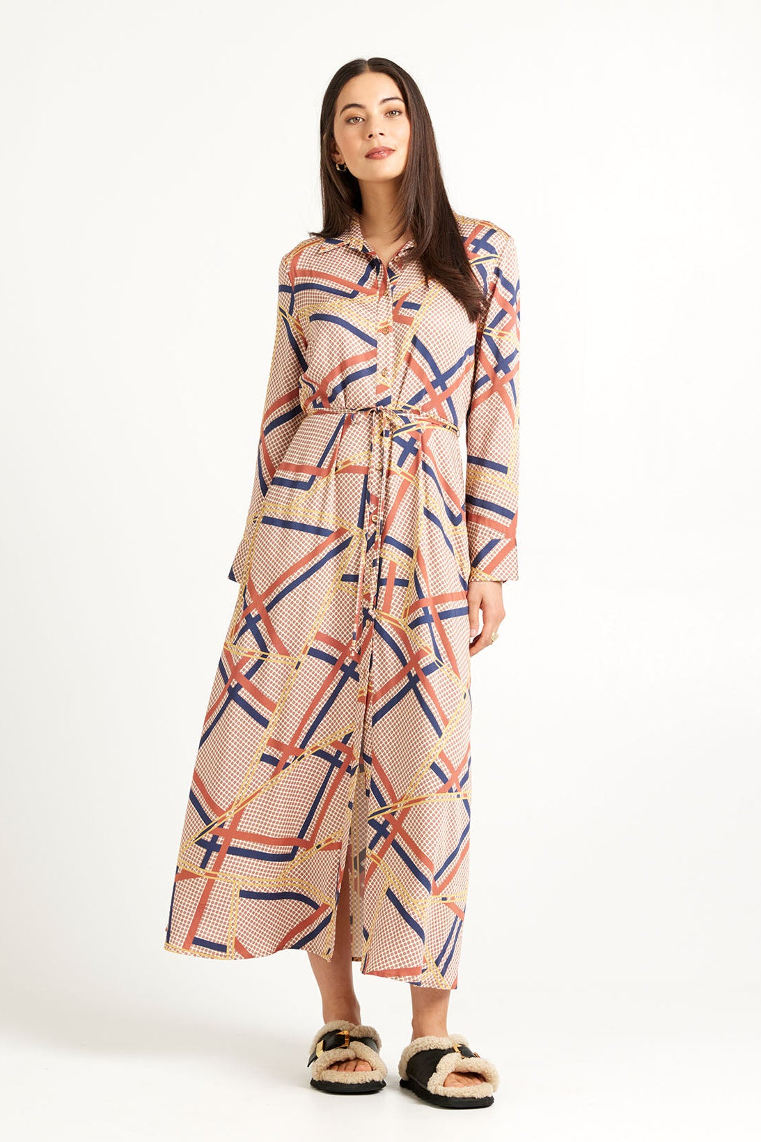 herringbone shirt dress Sabrina Shirt Dress