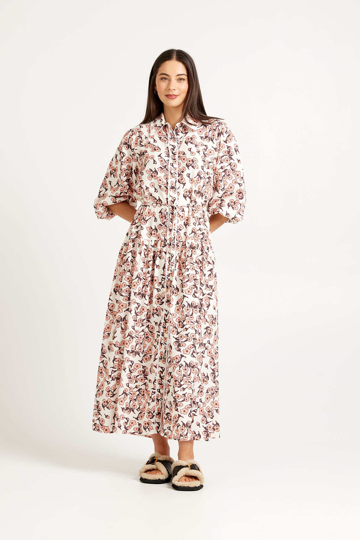 Women's Midi Dress NZ | Linen Floral Print Dress NZ  Tuesday Label